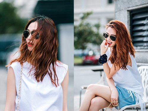 Thích thú với thời trang jeans tươi trẻ của Khánh My