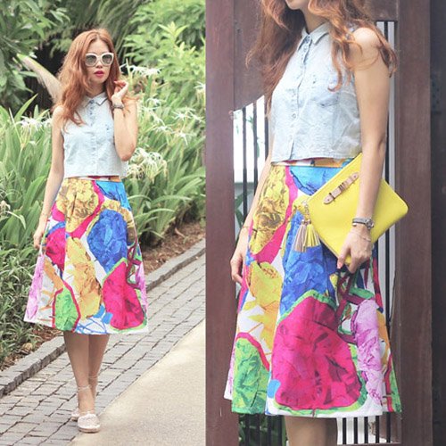 7 kiểu chân váy midi xòe 'hút hồn' phái đẹp trong mùa thu 2015