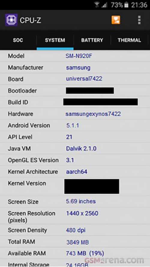 Thêm thông tin cấu hình và ảnh Galaxy Note 5