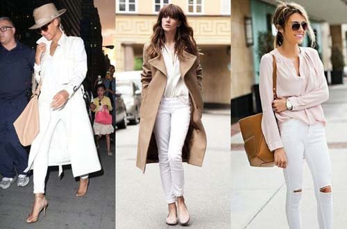 10 kiểu mặc quần jeans trắng theo phong cách của sao