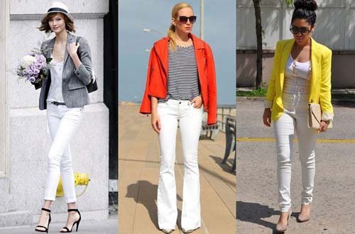 10 kiểu mặc quần jeans trắng theo phong cách của sao