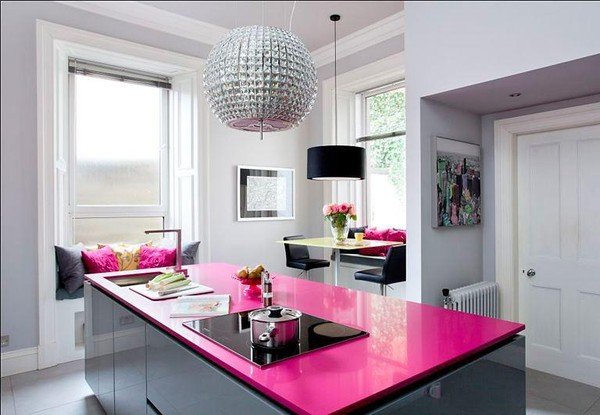 Những phòng bếp màu hồng đẹp ngất ngây