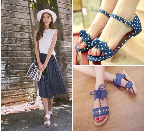 Cách diện sandal vải lãng mạn đón Thu sang