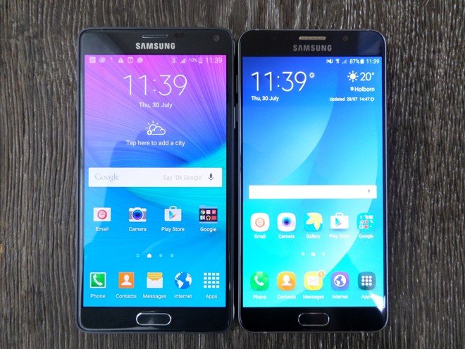 So sánh nhanh Galaxy Note 5 và Note 4