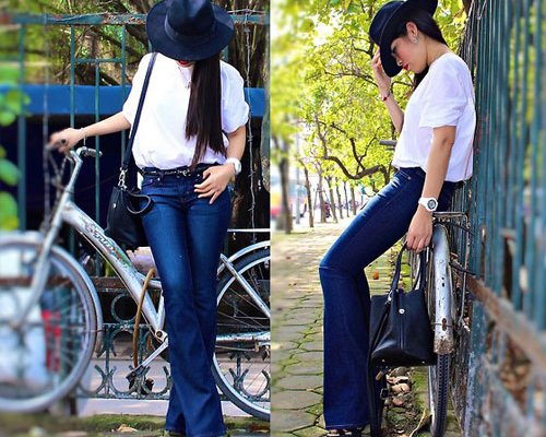 Quần jeans nữ màu xanh sành điệu, bạn đã biết cách mix đồ?