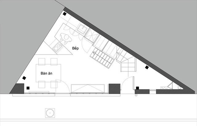 Nhà hình tam giác trên diện tích 26m2