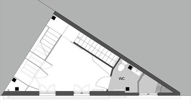 Nhà hình tam giác trên diện tích 26m2