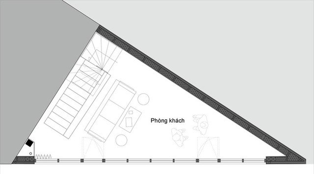 Nhà hình tam giác trên diện tích 26m2