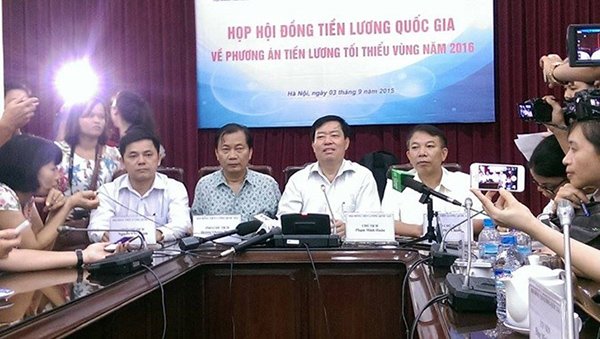 Lương tối thiểu năm 2016 cao nhất 3,5 triệu đồng/tháng