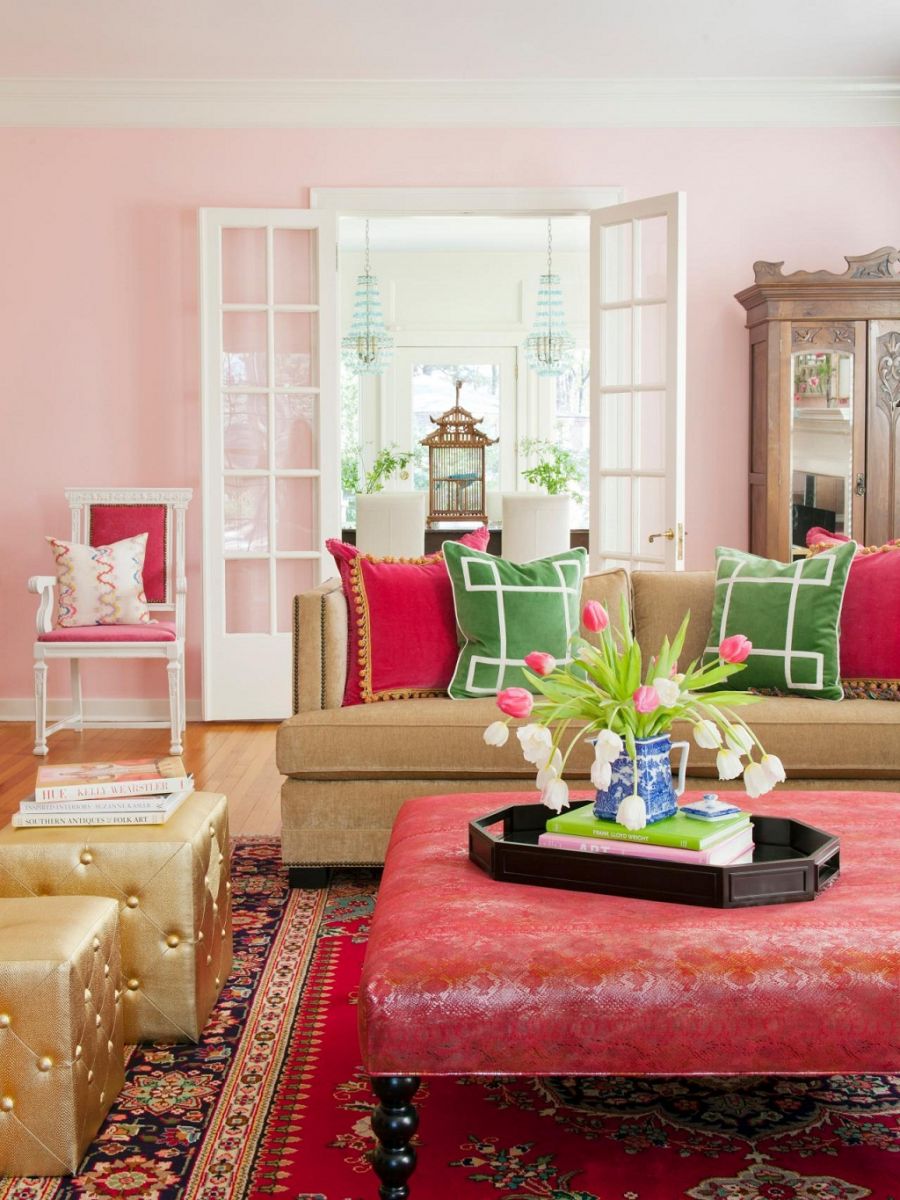 Blush pink cho phòng khách thêm tinh tế
