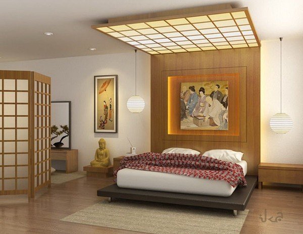 Phòng ngủ thanh bình với thiết kế theo phong cách Nhật Bản