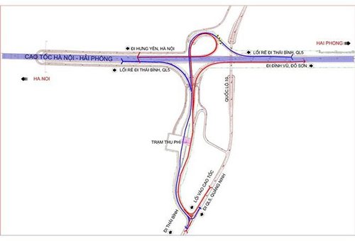 Cách vào và ra các nút giao thông trên cao tốc Hà Nội - Hải Phòng