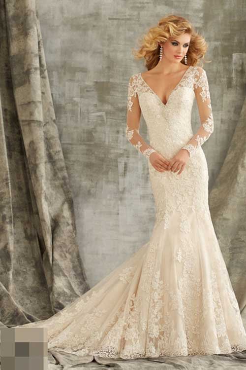 Váy cưới mùa thu tuyệt đẹp che khuyết điểm cho cô dâu vai rộng