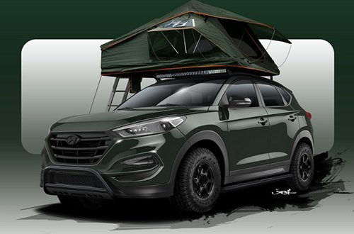 Hyundai giới thiệu Tucson phiên bản dựng lều trên nóc xe