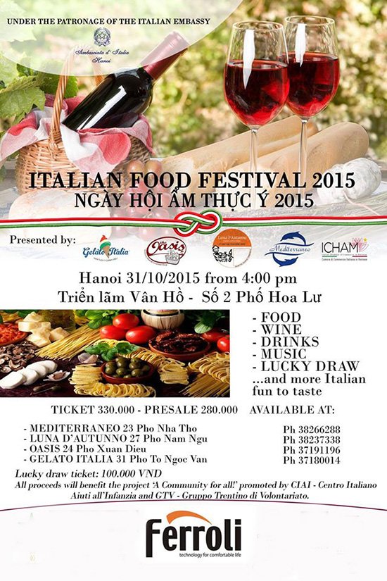 Háo hức đón chờ lễ hội ẩm thực Italia 2015