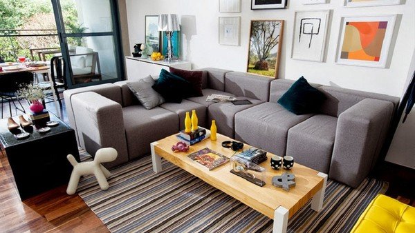 Cho phòng khách nét hiện đại và sang trọng tuyệt đối với bộ đôi vàng – xám