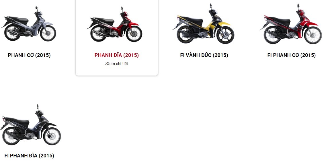Bảng giá xe máy Yamaha Exciter, Nouvo, Sirius mới nhất