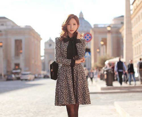 Váy liền thu đông phong cách Hàn mới nhất 2015 cho nữ công sở