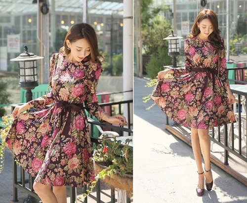 Váy liền thu đông phong cách Hàn mới nhất 2015 cho nữ công sở