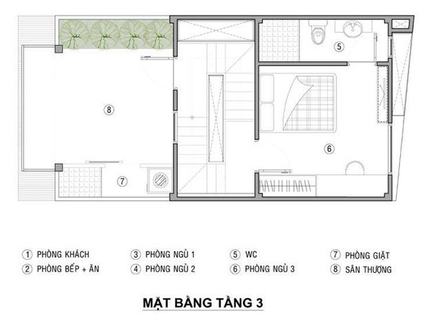 Nhà 50m2 sáng nhờ hai giếng trời nhỏ