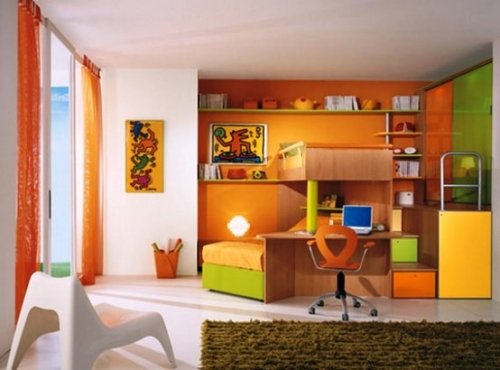 Những ý tưởng phòng trẻ với gam màu cam năm 2016