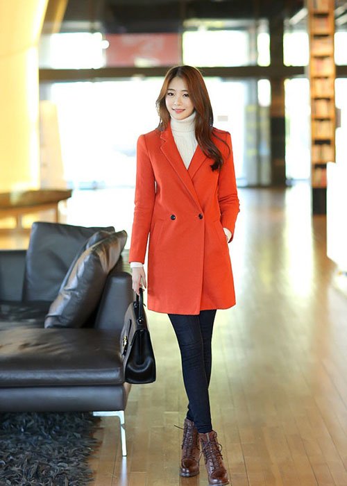 Áo khoác dạ phong cách Hàn sành điệu cho nàng công sở