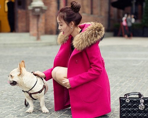 Áo khoác dạ mũ lông phong cách Hàn thời thượng cho nàng công sở