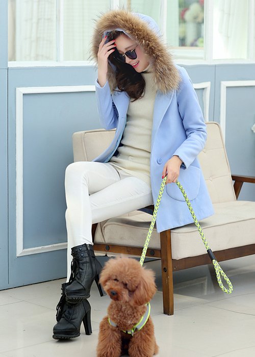 Áo khoác dạ mũ lông phong cách Hàn thời thượng cho nàng công sở