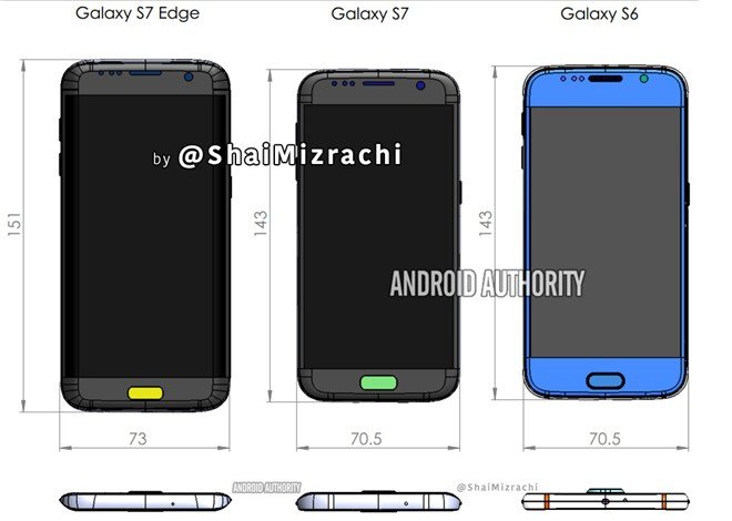 Lộ diện thiết kế của Galaxy S7 và S7 Edge