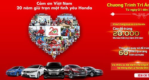Honda Việt Nam tri ân khách hàng nhân kỷ niệm 20 năm thành lập