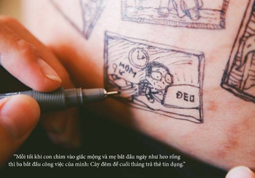 Ông bố kể truyện bằng tranh vẽ trên bụng bầu của vợ (p1)