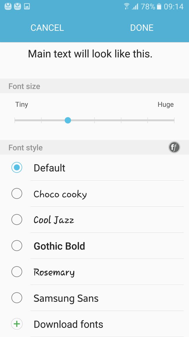 Cách đổi font chữ trên Galaxy S7, S7 Edge