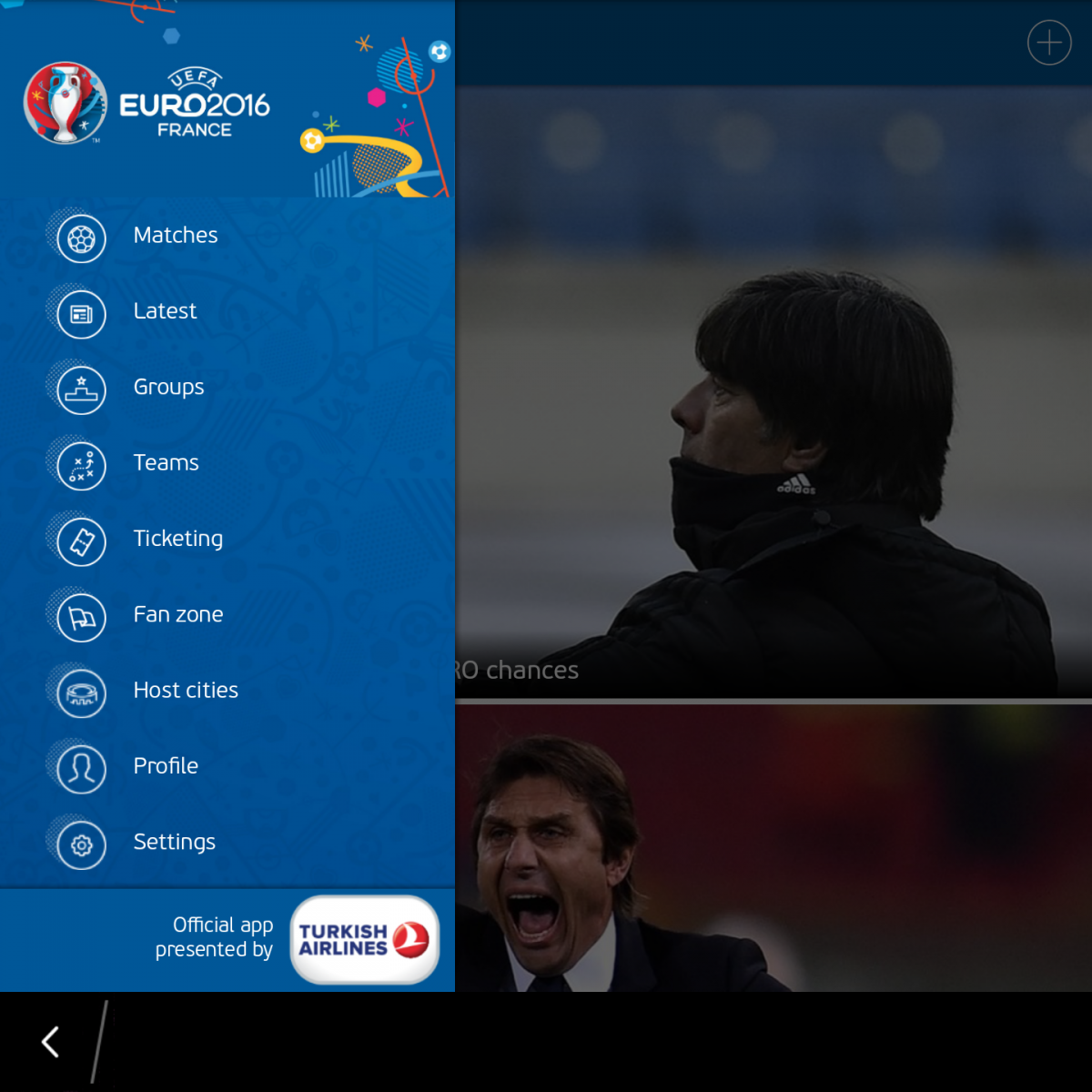 "UEFA EURO 2016 Official App" Ứng dụng giúp cập nhật thông tin về Euro 2016