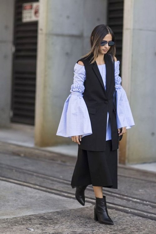 Blazer không tay – Kiểu áo khoác thu này không thể thiếu