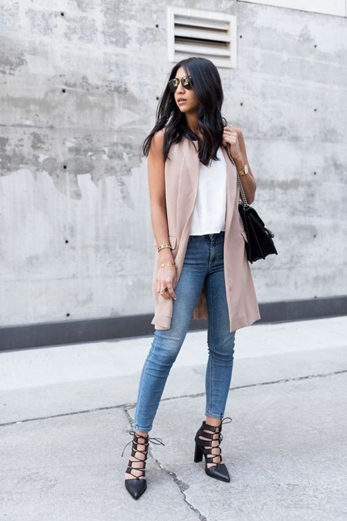 Blazer không tay – Kiểu áo khoác thu này không thể thiếu