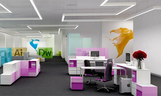 Phòng làm việc hiện đại với 5 cặp màu ấn tượng