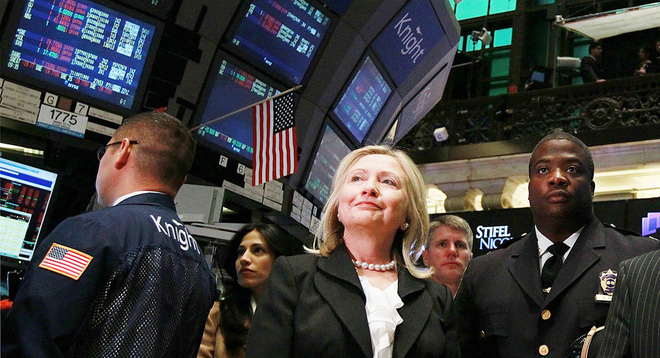 Dự đoán bà Clinton thắng, chứng khoán thế giới đồng loạt tăng điểm