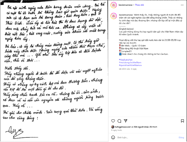 Ở đây có viết thư tình cho tổ quốc, Đừng bỏ lỡ 80 năm chỉ có một lần