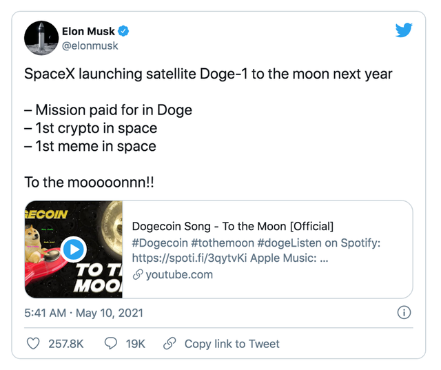 Công ty vũ trụ của Elon Musk chấp nhận Dogecoin làm phương tiện thanh toán - Ảnh 1.